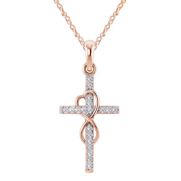Alloy Pendant Necklace With Diamond And