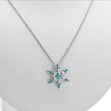 Zircon Christmas Snowflake Necklace Women'S Pendant