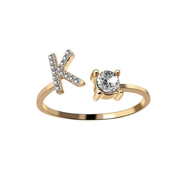 New Design Adjustable 26 Initial Letter Ring