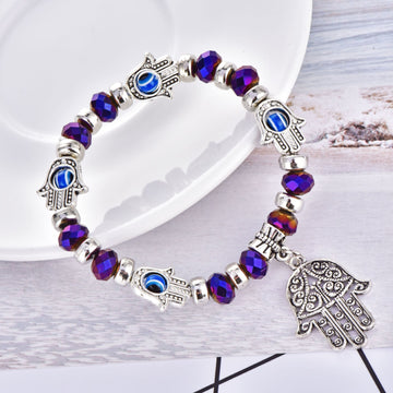 Devil'S Eye Beaded Bracelet Unisex Alloy