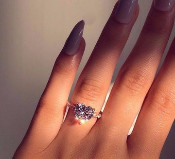 Inlaid Aaa Zircon Heart Shaped Ring