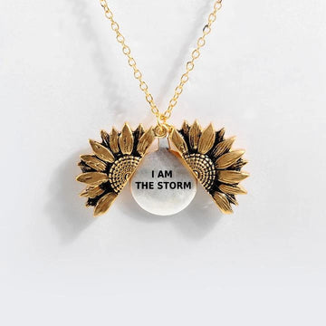 Sunflower Double Layer Lettering Necklace Stylish