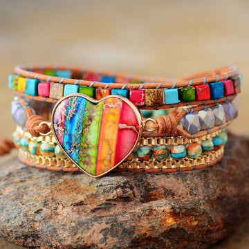 Natural Imperial Stone Hand Woven Bracelet
