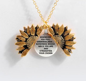 Sunflower Double Layer Lettering Necklace Stylish