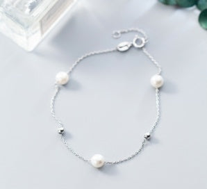 Temperament Beads Synthetic Pearl Bracelet Adjustable