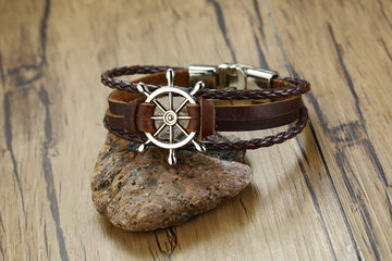 Alloy Lucky Figure 8 Leather Bracelet