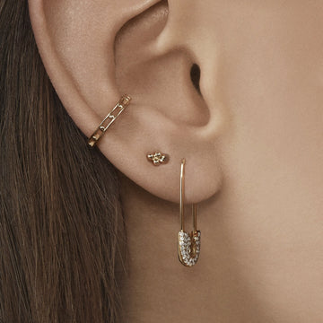 Alloy Pin Rhinestone Stud Earrings Set