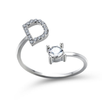 New Design Adjustable 26 Initial Letter Ring