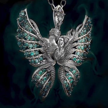 Angel Wings Diamond Butterfly Necklace Lovers