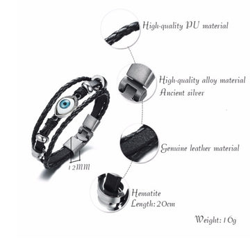 Alloy Lucky Figure 8 Leather Bracelet