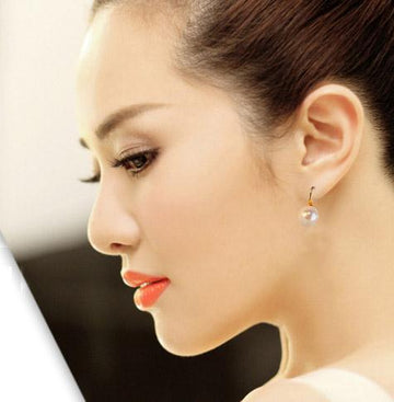 Simple Pearl Earrings For Women 18K