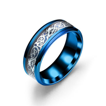 Titanium Steel Dragon Ring Handcrafted Stainless