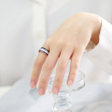 8Mm Men'S Rainbow Color Flag Ring