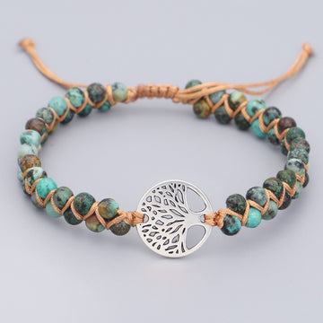 Woven Twine Double Tree Of Life Bracelet