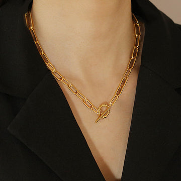 Op Buckle Clavicle Necklace Retro Street