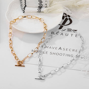 Op Buckle Clavicle Necklace Retro Street