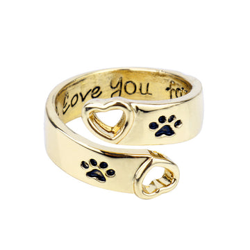 Hollow Love Dog Claw Ring Adjustable