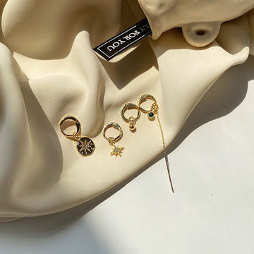 Temperament Eight Pointed Star Set Earrings