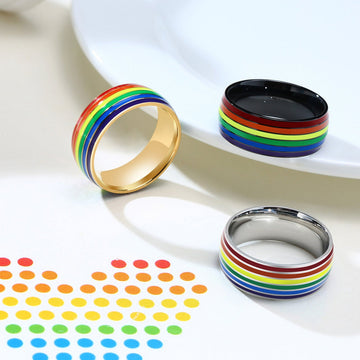Cycolinks Pride Rainbow Unisex Ring Titanium