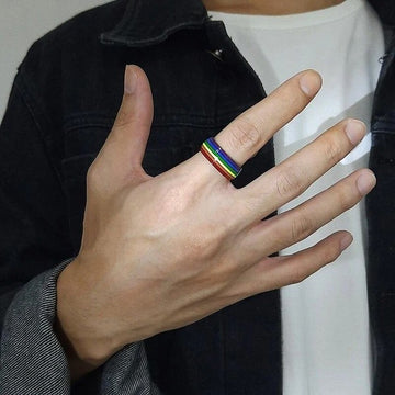 Cycolinks Pride Rainbow Unisex Ring Titanium
