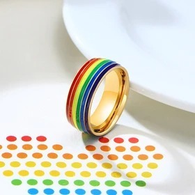 Cycolinks Pride Rainbow Unisex Ring Titanium
