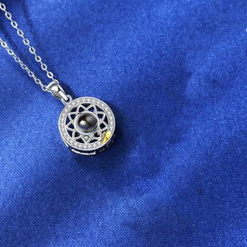 Sun Moon Shape Couple Personalized Projection Necklace
