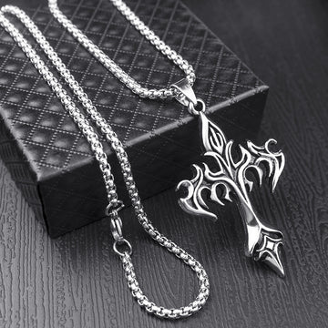 Cross Amulet Stainless Steel Pendant With