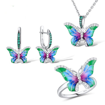 Colorful Epoxy Butterfly Ring Enamel Paint