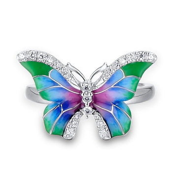 Colorful Epoxy Butterfly Ring Enamel Paint