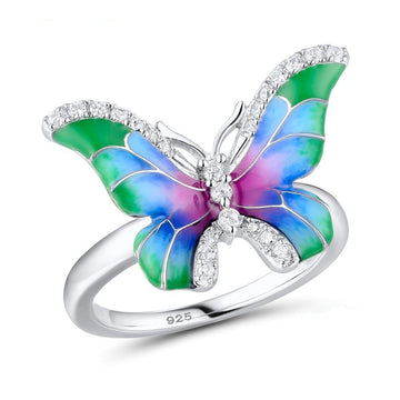 Colorful Epoxy Butterfly Ring Enamel Paint