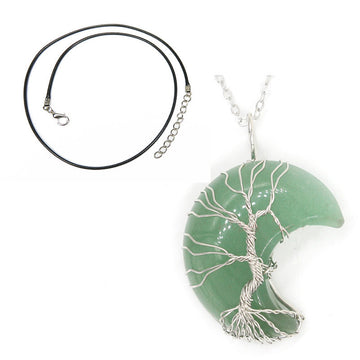 Natural Crystal Moon Pendant Unisex Fashion