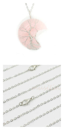 Natural Crystal Moon Pendant Unisex Fashion