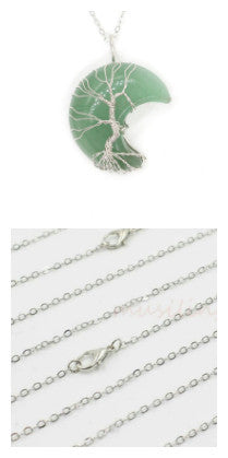 Natural Crystal Moon Pendant Unisex Fashion
