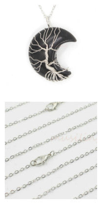 Natural Crystal Moon Pendant Unisex Fashion