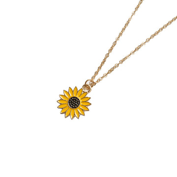 Creative Sunflower Necklace Alloy Drip Pendant