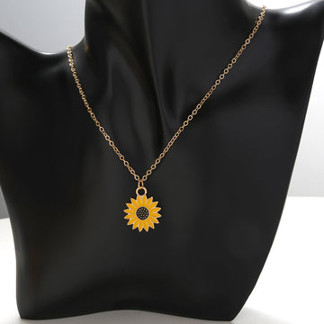 Creative Sunflower Necklace Alloy Drip Pendant