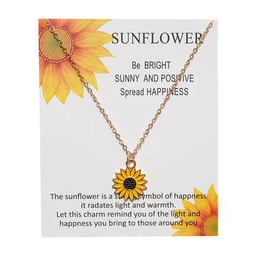 Creative Sunflower Necklace Alloy Drip Pendant