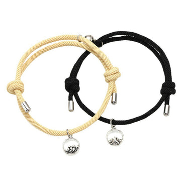 Alloy Eachother Couple Bracelet Adjustable Magnetic