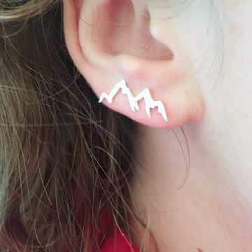 Natural Landscape Mountain Ear Climber Earrings