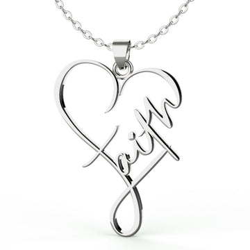 European And American Heart Of Faith Necklace