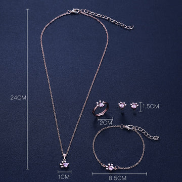 New Cat Bear Dog Paw Jewelry Necklace