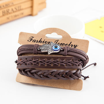 Palm Eye Leather Men'S Cowhide Bracelet
