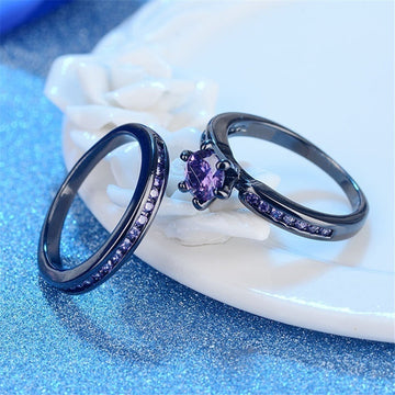 Lovers Purple Geometry Ring For Birthday