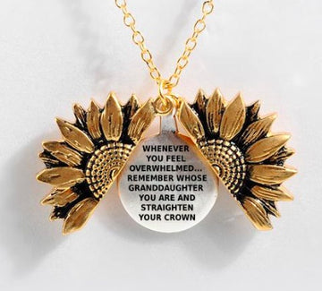 Sunflower Double Layer Lettering Necklace Stylish