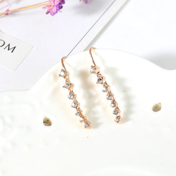7 Inch Long Rhinestone Bridal Earrings