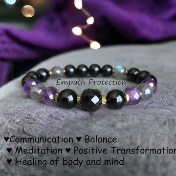 Versatile Obsidian 8Mm Beaded Bracelet Unisex