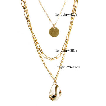 Multi Layer Unisex Clavicle Chain Triangle Necklace