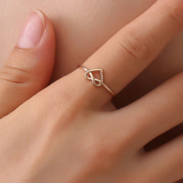Hollow Love Ring Simple Heart-Shaped Adjustable