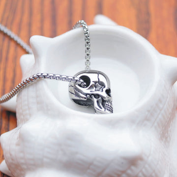Male Titanium Steel Skull Necklace With
