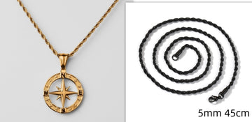 Stainless Steel Compass Circular Necklace Geometric
